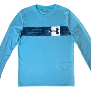 Under Armour Boys Light Blue Long Sleeve T-Shirt Size YMD